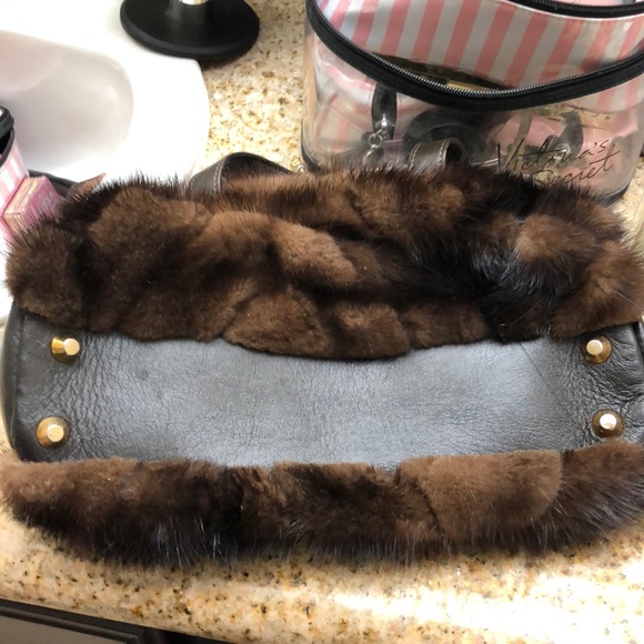 Preston & York mink and leather handbag - Picture 4 of 7